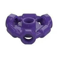 Plate Special 1 x 1 with Hole Through Stud, 3 Bars and 3 Bar Holes, Dark Purple