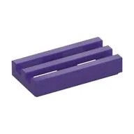 Tile Special 1 x 2 Grille with Bottom Groove, Dark Purple