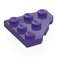 Wedge Plate 3 x 3 Cut Corner, Dark Purple