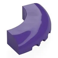 Brick Round Corner 5 x 5 x 1 Curved, Bottom Cut Outs, No Studs, 7 Bottom Tubes, Dark Purple