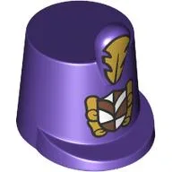 Hat / Imperial Guard Shako with Gold/White Coat of Arms (Billund), Gold Plume Print, Dark Purple
