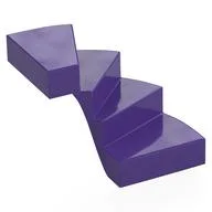 Stairs, Left 6 x 6 x 4, Dark Purple