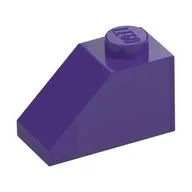 Brick Sloped 45° 2 x 1 with Bottom Pin, Dark Purple