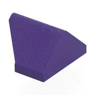 Brick Sloped 45° 2 x 1 Double / Inverted with Bottom Stud Holder, Dark Purple