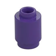 Brick Round 1 x 1 Open Stud, Dark Purple