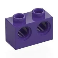 Technic Brick 1 x 2 [2 Pin Holes], Dark Purple