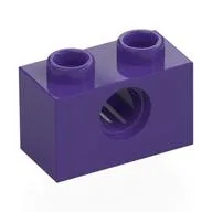 Technic Brick 1 x 2 [1 Pin Hole], Dark Purple