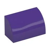 Brick Curved 1 x 2 x 1 No Studs, Dark Purple