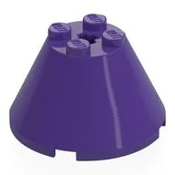 Cone 4 x 4 x 2, Axle Hole [Plain], Dark Purple
