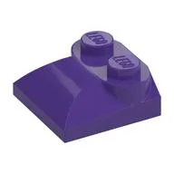 Brick Curved 2 x 2 x 2/3 Two Studs and Curved Slope End, Dark Purple