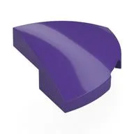 Brick Round Corner, Curved 2 x 2 x 2/3 Quarter Circle With 1 x 1 Bottom Cutout, Dark Purple