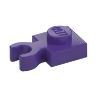 Plate Special 1 x 1 with Clip Vertical [Thick Open O Clip], Dark Purple