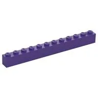 Brick 1 x 12, Dark Purple