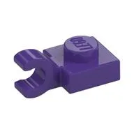 Plate Special 1 x 1 with Clip Horizontal [Thick Open O Clip], Dark Purple