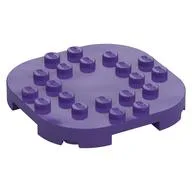 Plate Round Corners 6 x 6 x 2/3 Circle with Reduced Knobs, Dark Purple
