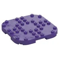 Plate Round Corners 8 x 8 x 2/3 Circle with Reduced Knobs, Dark Purple