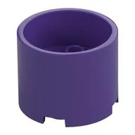 Brick Round 3 x 3 x 2 Recessed Center with 2 x 2 Studs and Axle Hole, Dark Purple