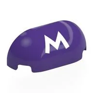 Brick Round, Curved Triple 1 x 3 x 1, White 'M' Print, Dark Purple
