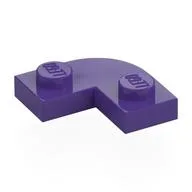 Plate Round Corner 2 x 2 with 1 x 1 Cutout, Dark Purple