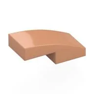 Brick Curved 2 x 1 No Studs [1/2 Bow], Nougat