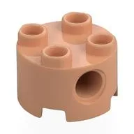 Brick Round 2 x 2, Pin Holes, Nougat