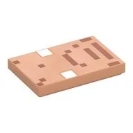 Tile 2 x 3 with Pixelated Hoglin Face, White Eyes Print, Nougat