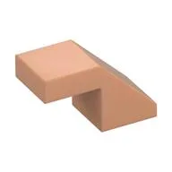 Brick Sloped 45° 2 x 1 with 2/3 Inverted Cutout and no stud, Nougat
