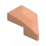 Brick Wedged, Curved 2 x 1 with Stud Notch Left, Nougat