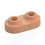 Plate Special 1 x 2 Rounded with 2 Open Studs, Nougat
