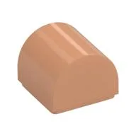 Brick Curved 1 x 1 x 2/3 Double Curved Top, No Studs, Nougat