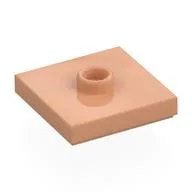 Plate Special 2 x 2 with Groove and Center Stud (Jumper), Nougat