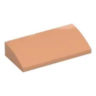 Brick Curved 2 x 4 x 2/3 No Studs, with Bottom Tubes, Nougat