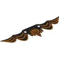 Banner, Black Background, Orange Streamer, Pumpkin Print, [No Color/Any Color]